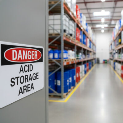 Danger Acid storage area