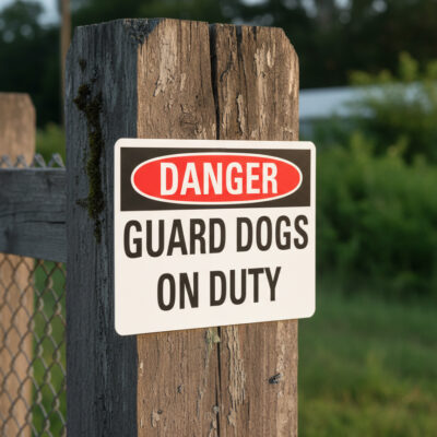 Danger Guard dogs on duty