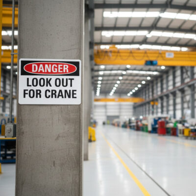 Danger Look out for crane