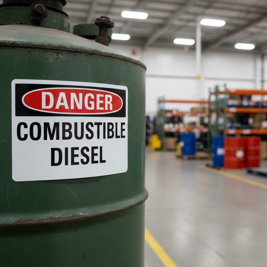 Danger Combustible diesel
