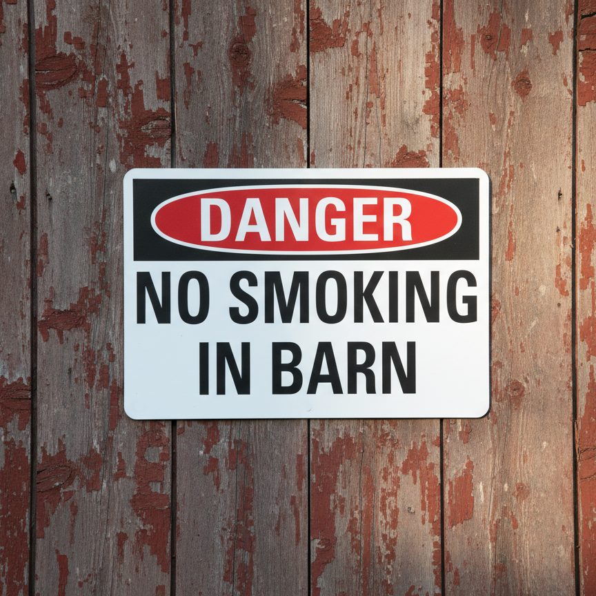 Danger No smoking in barn - Image 2