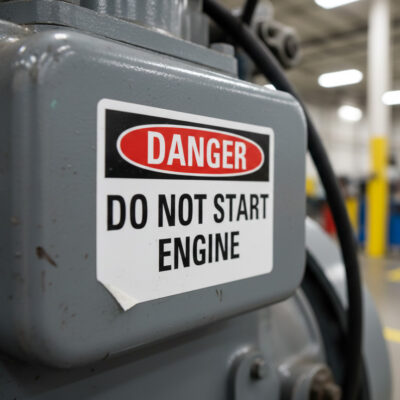Danger Do not start engine