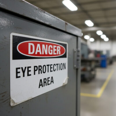 Danger Eye protection area