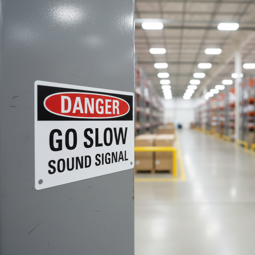 Danger Go slow sound signal