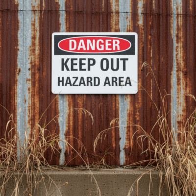 Danger Keep out hazard area