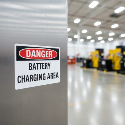 Danger Battery charging area