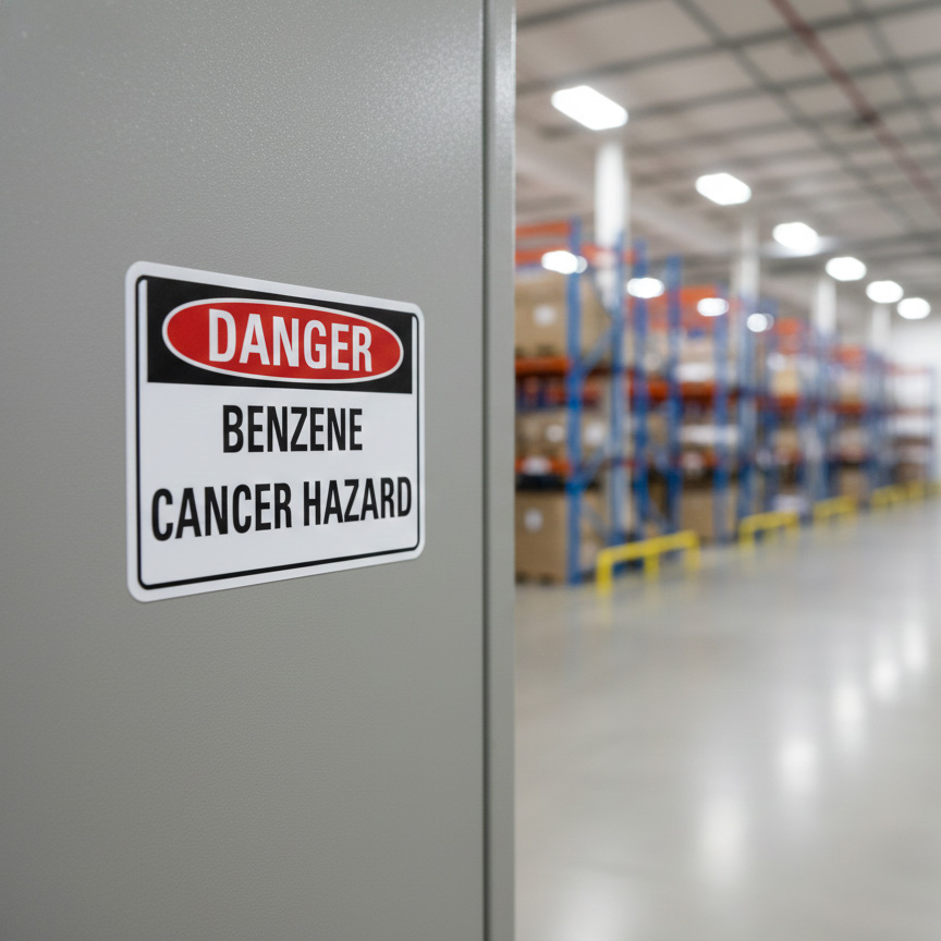 Danger Benzene cancer hazard