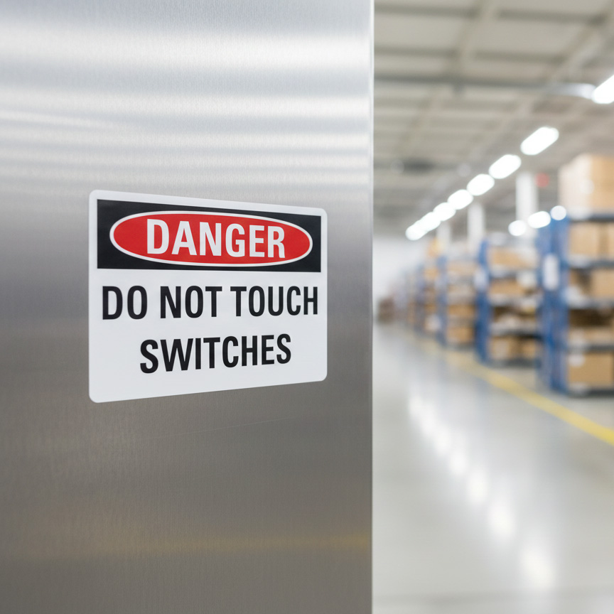 Danger Do not touch switches