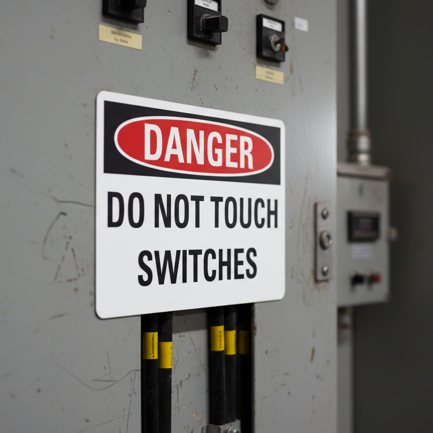 Danger Do not touch switches - Image 2