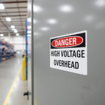 Danger High voltage overhead