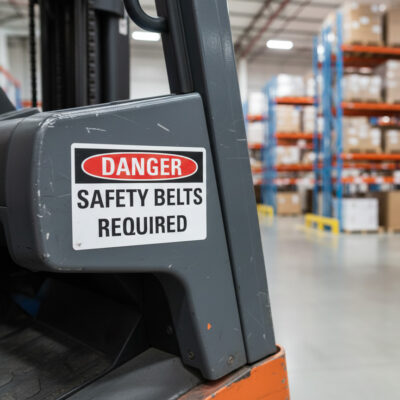 Danger Safety belts required