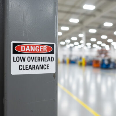 Danger Low overhead clearance