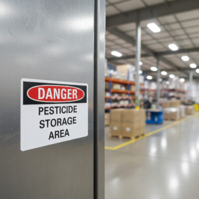 Danger Pesticide storage area