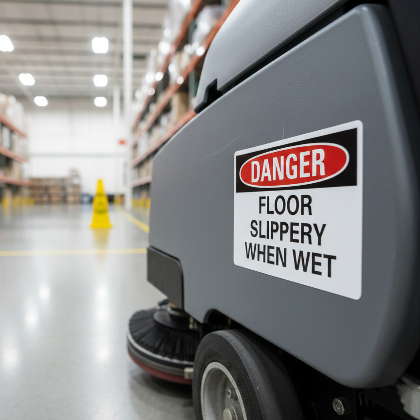 Danger Floor slippery when wet