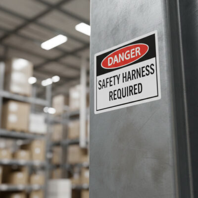 Danger Safety harness required