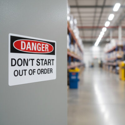 Danger Don't start out of order