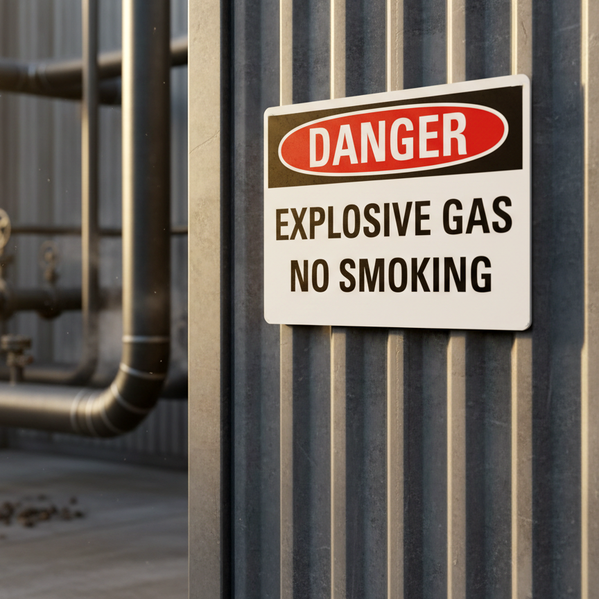 Danger Explosive gas no smoking - Image 2