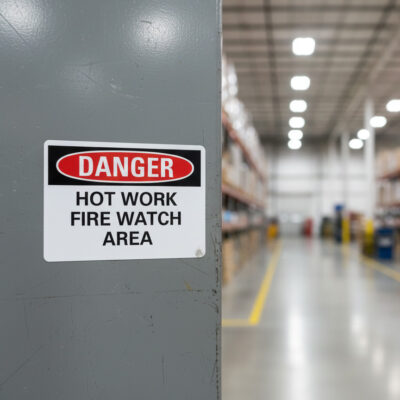 Danger Hot work fire watch area