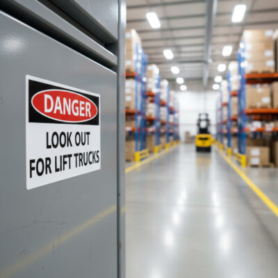 Danger Look out for lift trucks