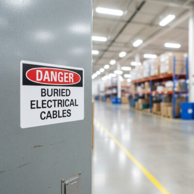 Danger Buried electrical cables