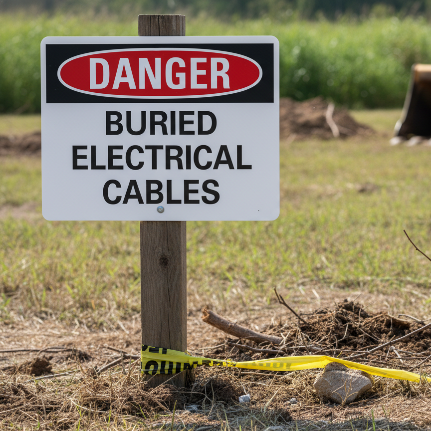 Danger Buried electrical cables - Image 2