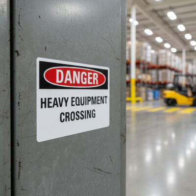 Danger Heavy equipment crossing
