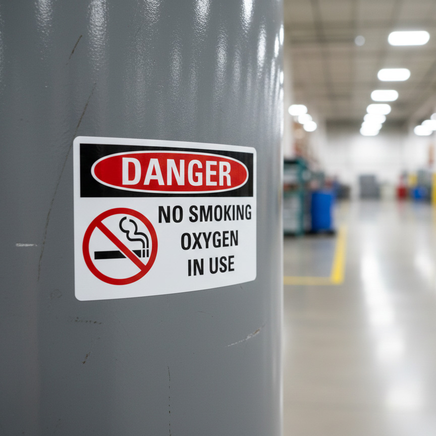 No smoking oxygen in use English