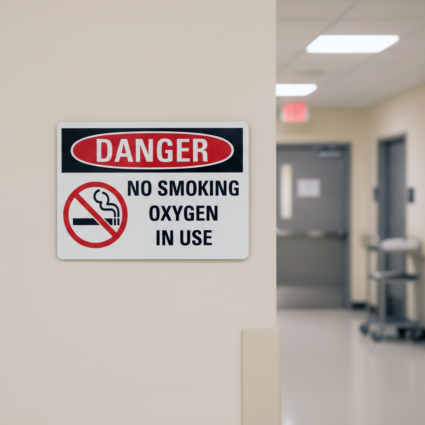No smoking oxygen in use English - Image 2