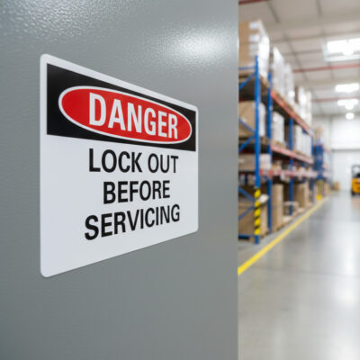 Danger Lock out before servicing