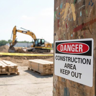 Danger Construction area keep out
