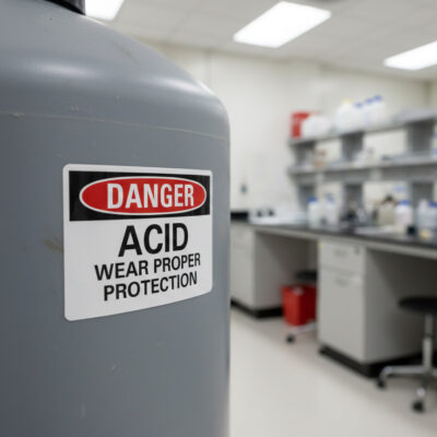 Danger Acid wear proper protection