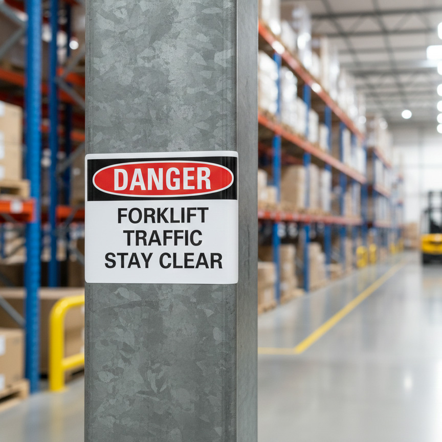 Danger Forklift traffic stay clear