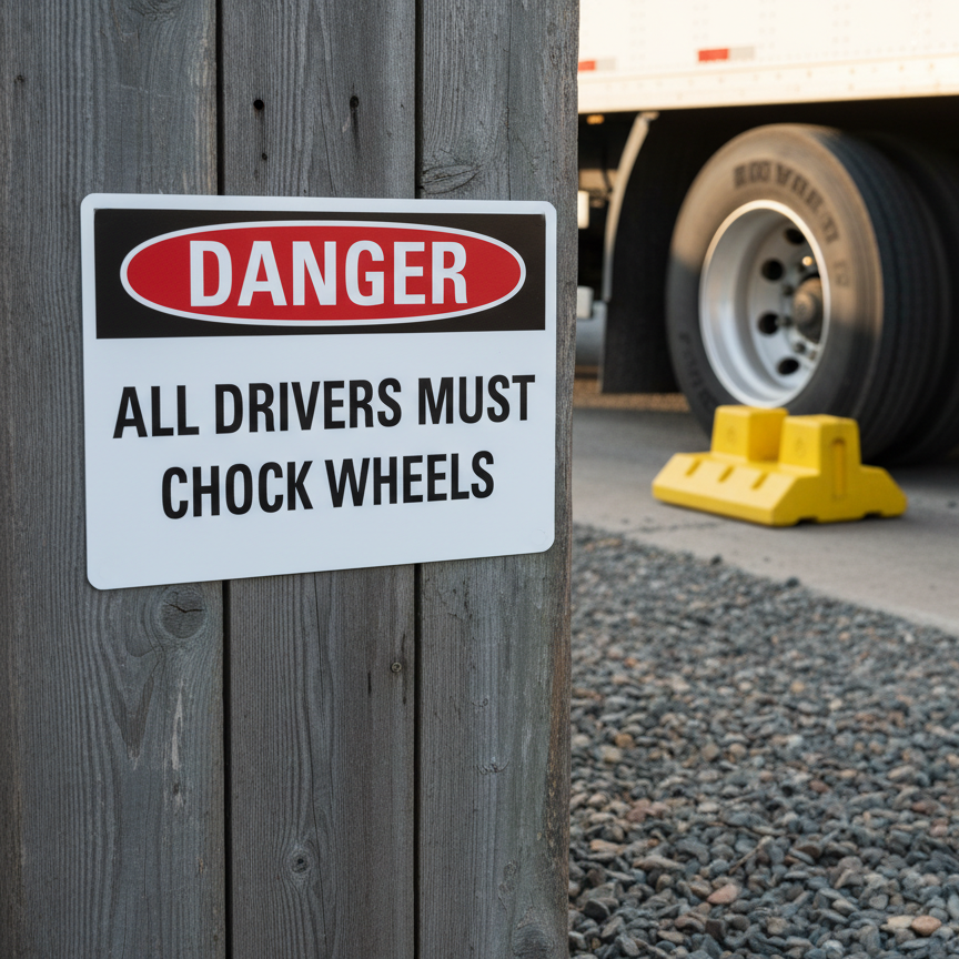 Danger All drivers must chock wheels - Image 2