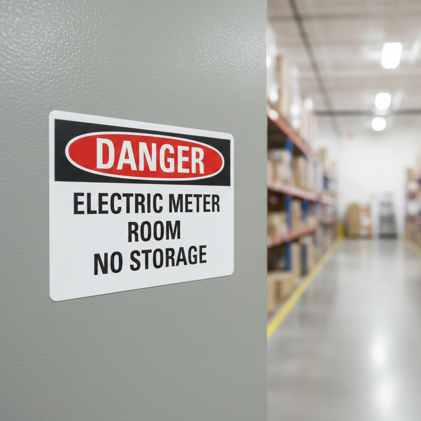 Danger Electric meter room no storage