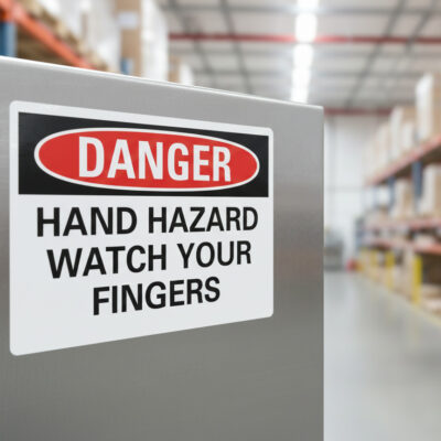 Danger Hand hazard watch your fingers