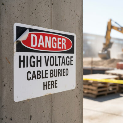 Danger High voltage cable buried here