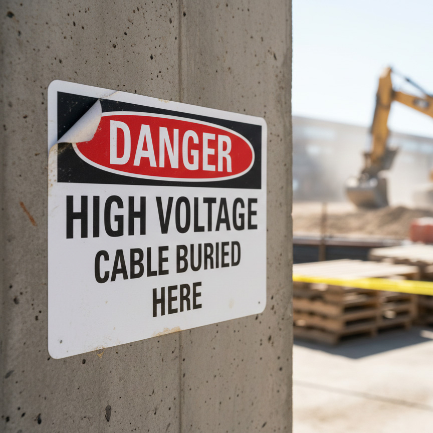 Danger High voltage cable buried here