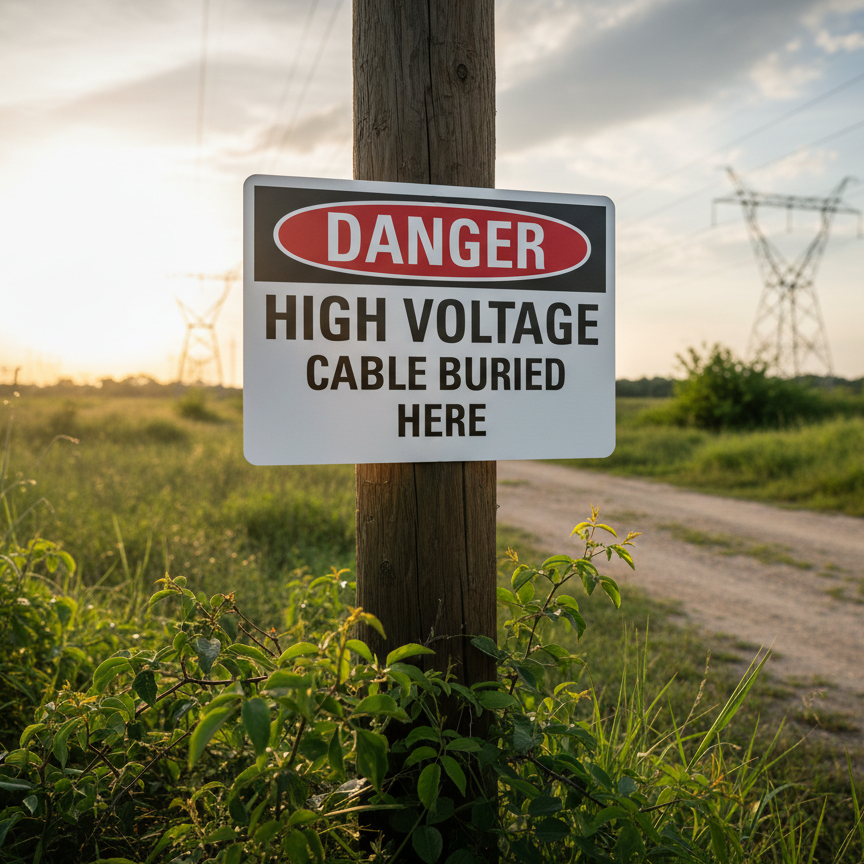 Danger High voltage cable buried here - Image 2