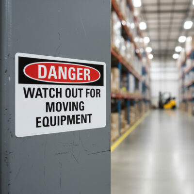 Danger Watch out for moving equipment