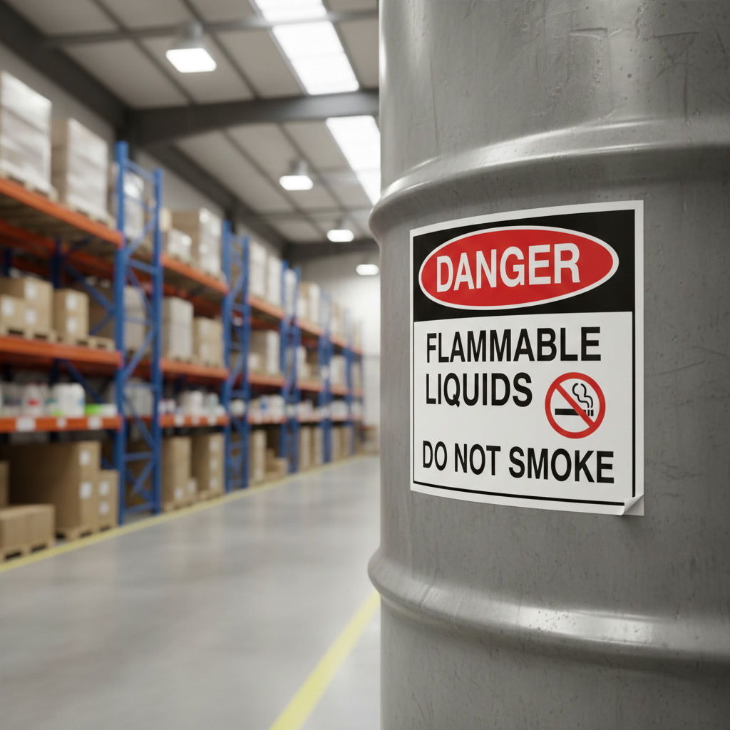 Danger Flammable liquids do not smoke