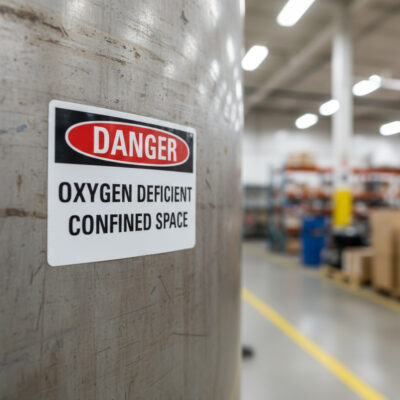 Danger Oxygen deficient confined space
