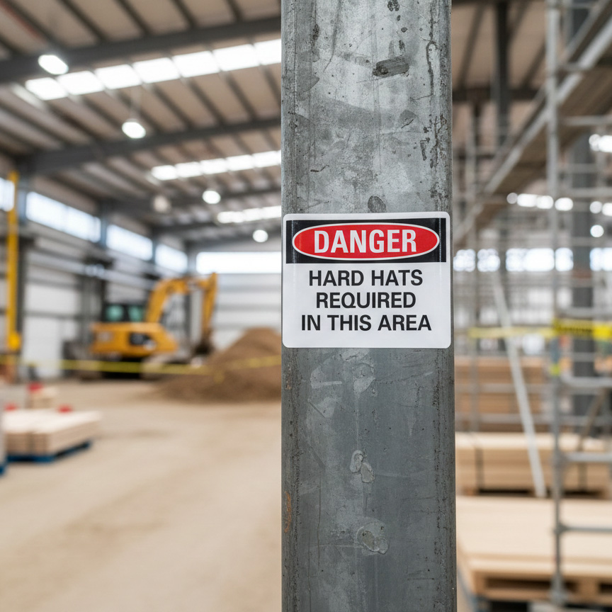 Danger Hard hats required in this area