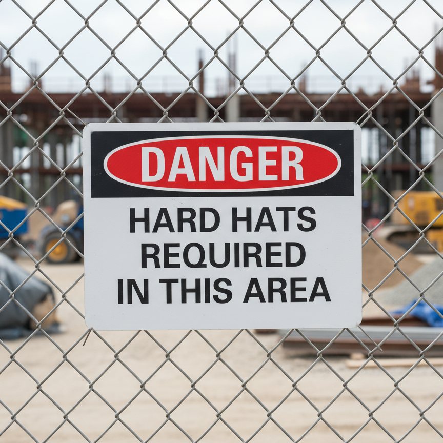 Danger Hard hats required in this area - Image 2