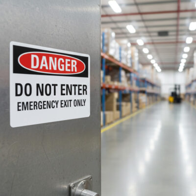 Danger Do not enter emergency exit only