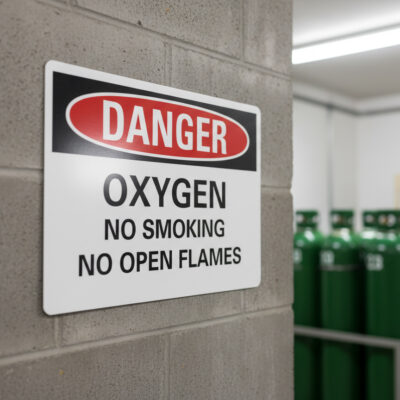 Danger Oxygen no smoking no open flames