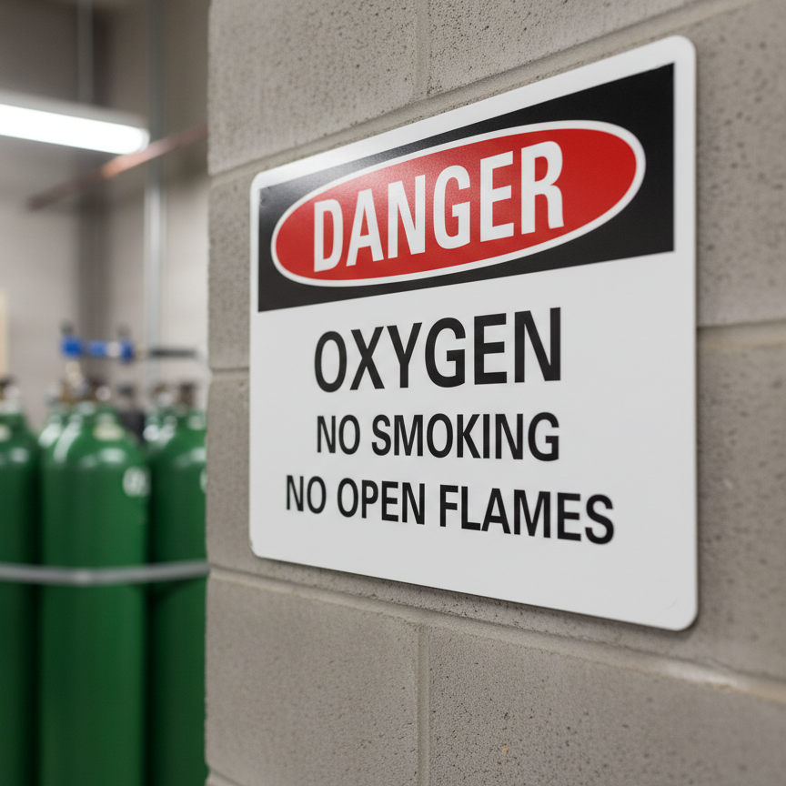Danger Oxygen no smoking no open flames - Image 2