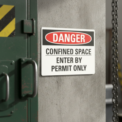 Danger Confined space enter by permit only