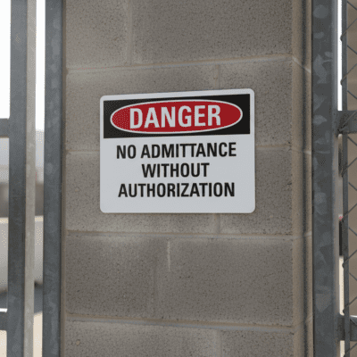 Danger No admittance without authorization