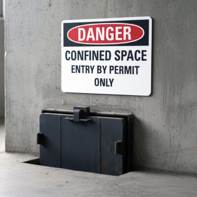Danger Confined space entry by permit only