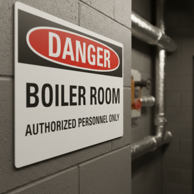 Danger Boiler room authorized personnel only